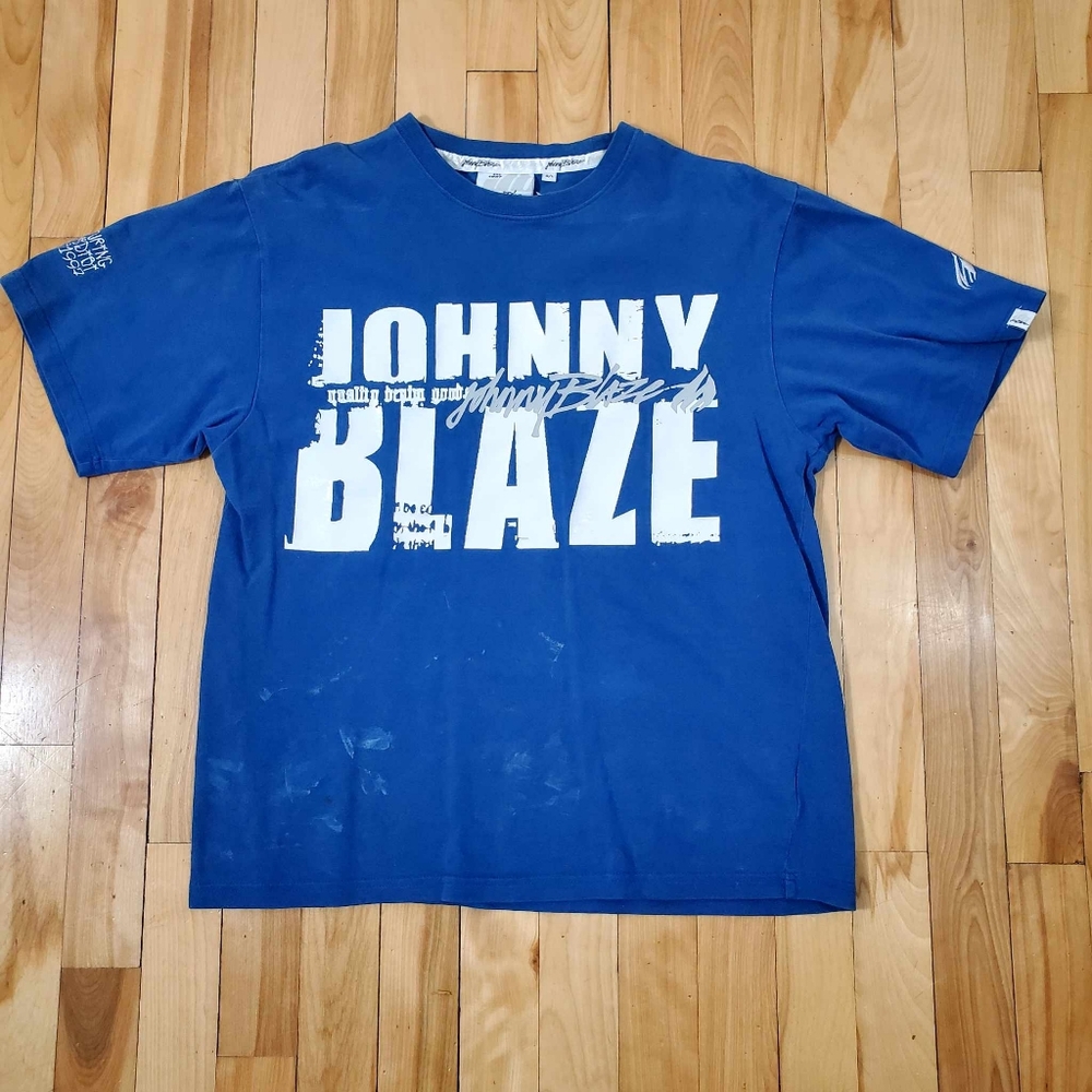 Vintage Johnny Blaze T-Shirt L Graphic Wrap Front to Back 90s Style Y2K